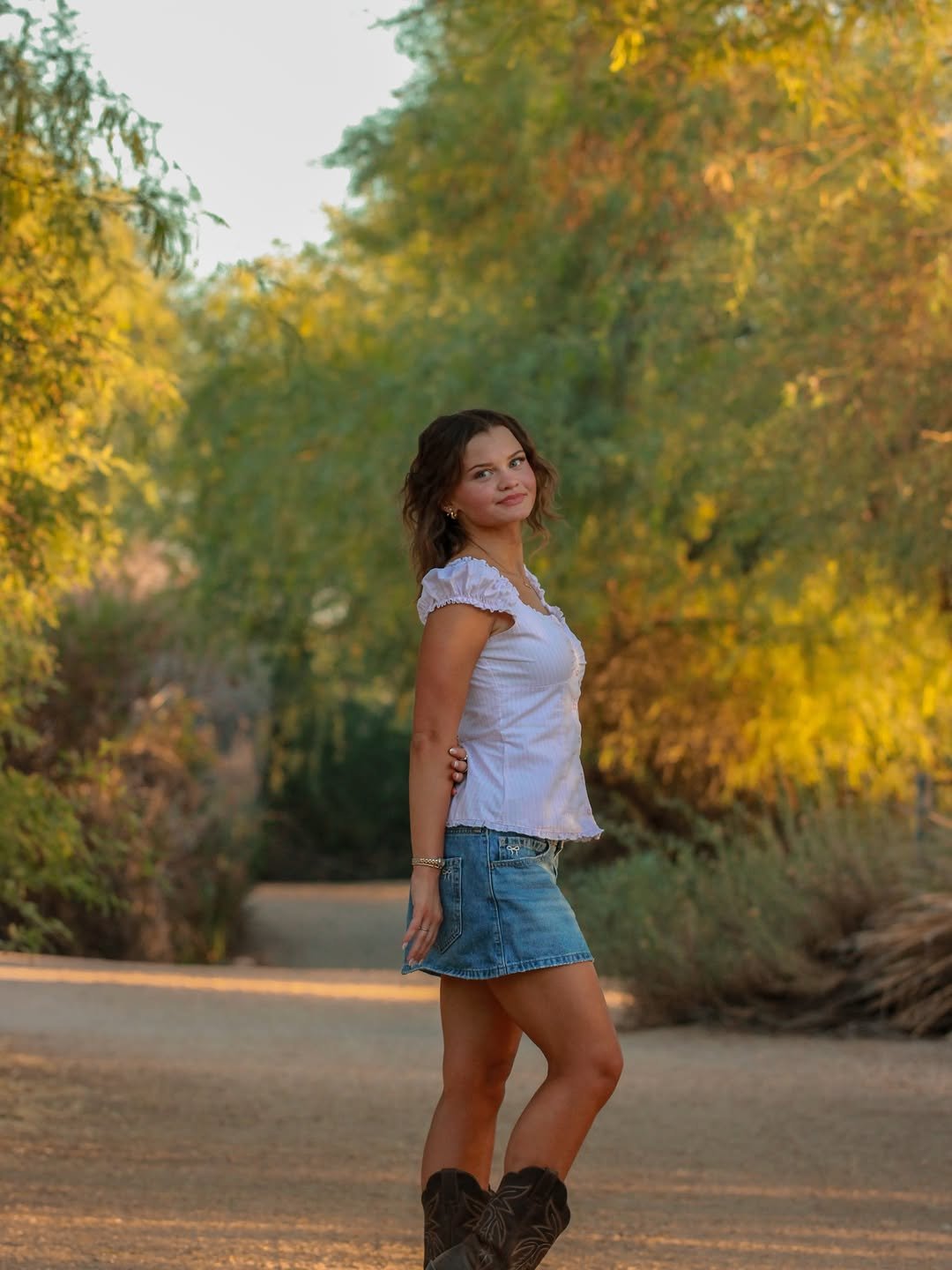 Senior portrait session in soft outdoor light